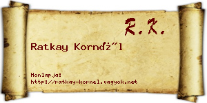 Ratkay Kornél névjegykártya